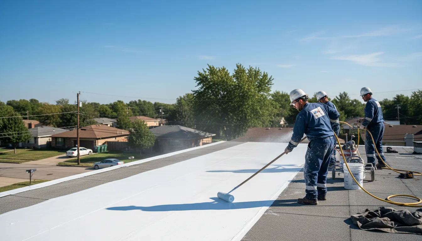 Commercial roof coating in Burkett, TX near me
